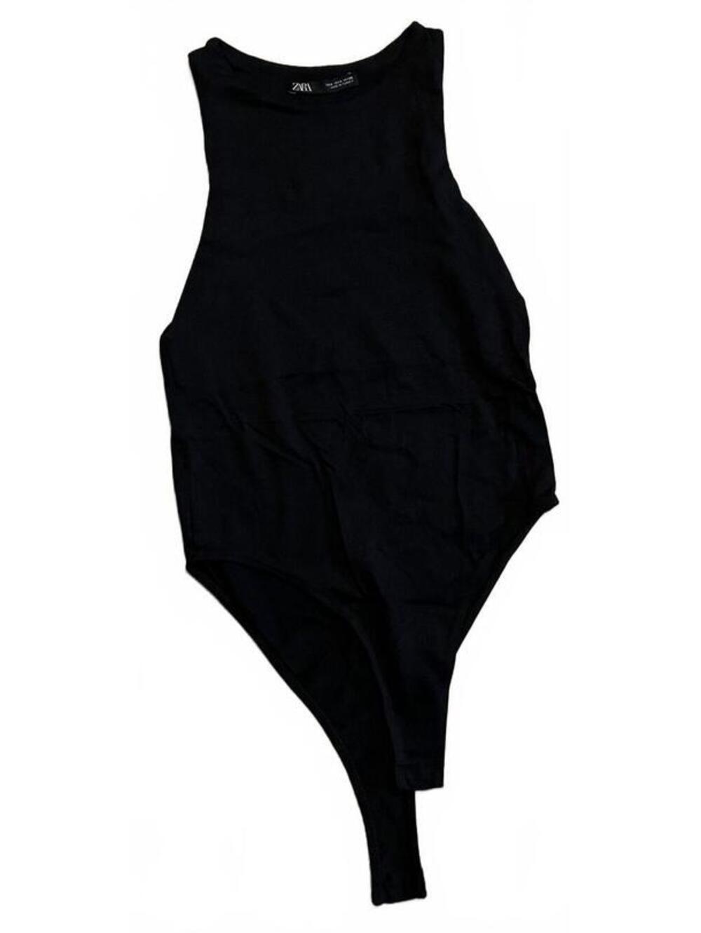 Zara Black High Neck Sleeveless Bodysuit Size M